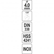 YATO Burghiu pentru gaurit metal, diametru 4.0 mm..